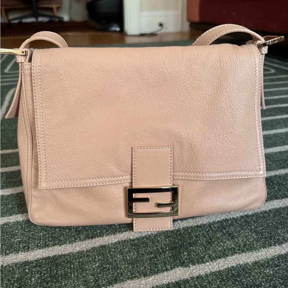 Fendi Pink Shoulder Bag with Silver Buckle | new condition